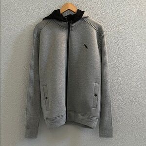 Stone Falcon Men Zip Up Ribbed Long Sleeve Jacket Size Large